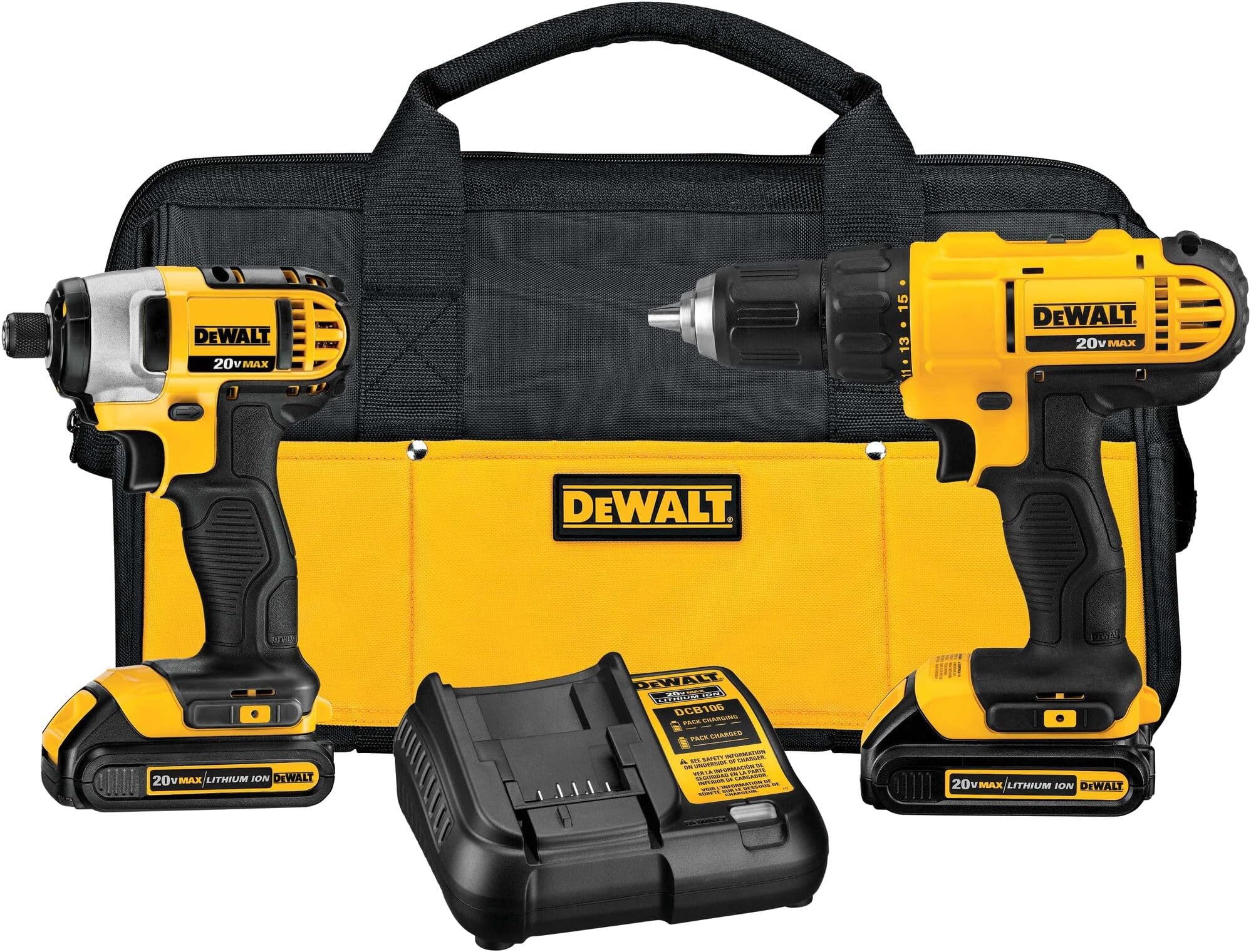 DEWALT 20-Volt Max Compact Lithium-Ion Cordless Combo Drill Kit - DCK240C2
